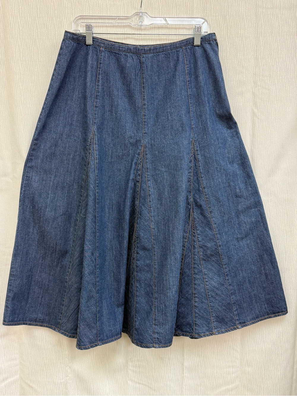 The Territory Ahead Dark Blue Denim A-Line Panel Skirt